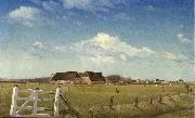 Laurits Andersen Ring Fenced in Pastures by a Farm with a Stork Nest on the Roof Sweden oil painting artist